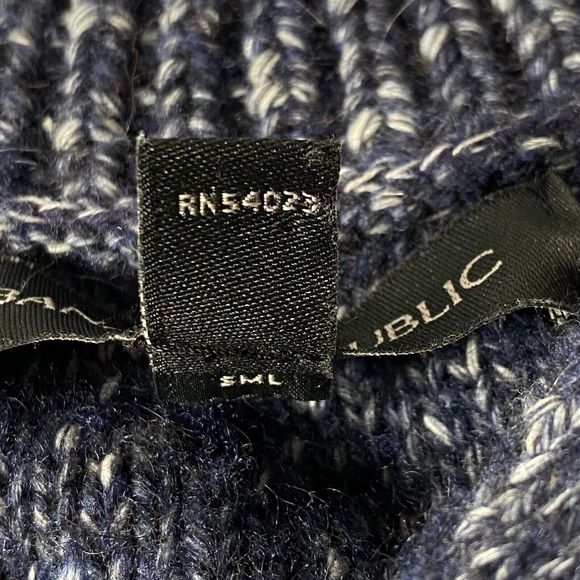 Banana Republic Sweater Mens S Preppy Navy Cable Knit Shawl Neck Yak Hair - Picture 7 of 12